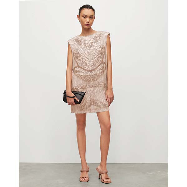 Allsaints Australia Womens Ilisha Embellished Mini Dress Pink AU62-823